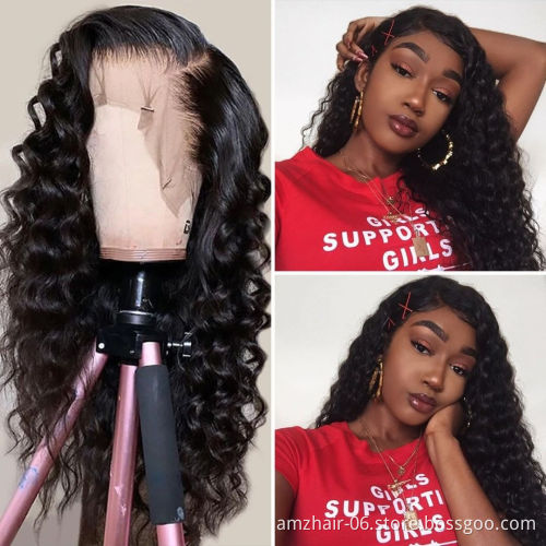 Cheap Raw Brazilian Virgin Human Hair Loose Deep Wave Hd Full Lace Front Wig Transparent Lace Frontal Wig For Black Women Vendor